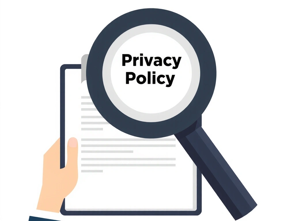 Persona che legge un documento sulla privacy con lente d'ingrandimento