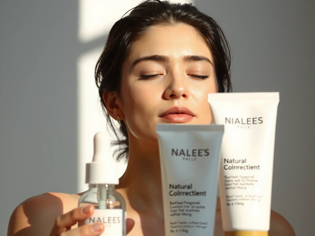 Donna che si gode un momento di relax con cosmetici naturali