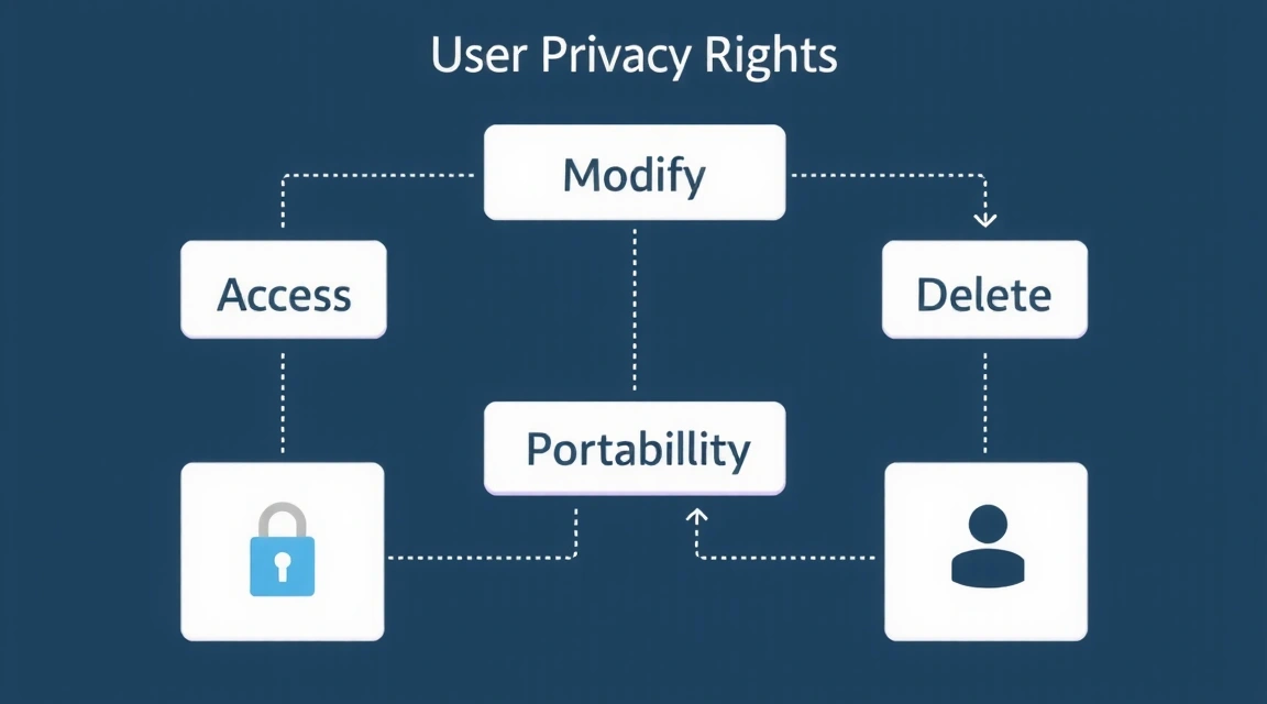 Illustrazione dei diritti dell'utente sulla privacy: accesso, modifica, cancellazione
